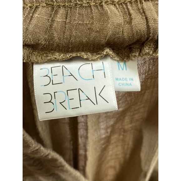 BEACH BREAK Women's Tan Lightweight Drawstring Pull-On Pants SZ M - Picture 7 of 9
